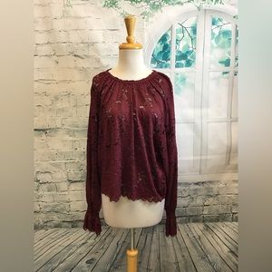 Elegant Lace Burgundy Top